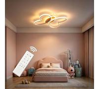 Dythwron Lámpara infantil de 58cm, techo de 50W, LED, lámpara de techo para habitación infantil, con mando a distancia, con función de lámpara de noche, mariposa, lámpara de techo para habitación