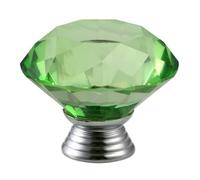 DYYEUAVT 2 pomos de cristal con tornillos, 40 mm/1,57 pulgadas, for muebles de cocina, color blanco, azul, rosa, verde, negro y rojo.(Green)