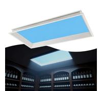 DzkZen Smart Blue Sky Ceiling Panel, Artificial Skylight for Offices and Commercial Spaces, LED Solar Lamp, Dimmable Natural Light Solution for Basement and Studio Embedded-62cm*122cm
