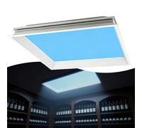 DzkZen Smart Blue Sky Ceiling Panel, Artificial Skylight for Offices and Commercial Spaces, LED Solar Lamp, Dimmable Natural Light Solution for Basement and Studio Embedded-62cm*62cm