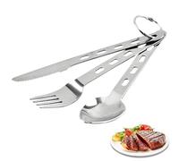 dzqad Juego De Cubiertos De Viaje - Set De 3 Tenedores Reutilizables De Acero Inoxidable Portátil | Set De Cubiertos Lavables | Para Hogar Escuela Oficina Dormitorio Trabajo Almuerzo Picnic