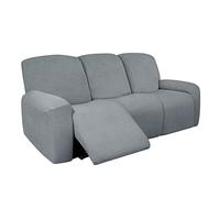 DZYP Funda de Sillón Reclinable Relax 1 2 3 Plazas Elástica Jacquard Suave Funda de Sofá con Bolsillos Laterales Protector de Muebles Cubre Sofá Antideslizante (Gris Claro,3 plazas)