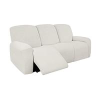 DZYP Funda de Sillón Reclinable Relax 1 2 3 Plazas Elástica Jacquard Suave Funda de Sofá con Bolsillos Laterales Protector de Muebles Cubre Sofá Antideslizante (Marfil,3 plazas)