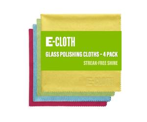 E-Cloth Paño de Limpieza de Microfibra de Vidrio y Pulido, 300 Lavados, Reutilizable, Paquete de 4