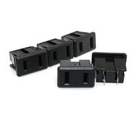 E-Excepcional US Socket 5 piezas 2 pines 15A/125V AC Panel Mount Power Outlet Industrial Plug Power Receptacle Negro