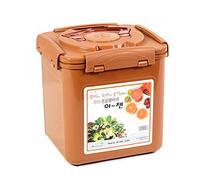 e-jen Recipiente de fermentación probiótico para kimchi, chucrut con tapa de vacío, color marrón gres (6,4 L)