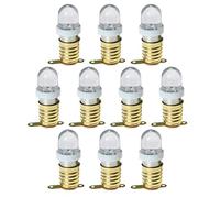 E-outstanding 10 bombillas de 12 V de color blanco cálido con base de tornillo E10 con 10 soportes de lámpara E10