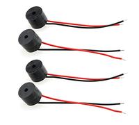 E-outstanding Alarma de zumbador 4 unids DC 6-12 V zumbador activo con cable mini conector tono sonda altavoz alarma electrónica timbre timbre zumbadores 85 dB