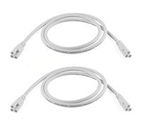 E-outstanding Cable de extensión T5/T8, 2 unidades, 1 m, 3 pines, T5, T8, tubo de diodo emisor de luz, cable conector de tubo de diodo 3 fases, línea de conexión, lámpara de luz fluorescente de doble