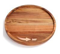 E-ROOM TREND Lazy Susan Madera de Acacia con Rotación de 360° | Organizador Giratorio de, para Tartas Estante de Especias de Cocina Gabinete Giesta de Cumpleaños té de la Tarde Baby