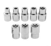 E Tipo hembra para juego de llaves Torx de 12 piezas para llave de carraca, herramientas de mano, destornillador de metal tamaños E10 a E24 con 1/2 unidad cuadrada (E11)