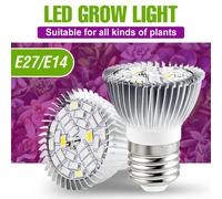 E27 220V bombilla LED para cultivo de plantas E14 espectro completo flor semilla vegetal interior hidropónico caja de cultivo lámpara de cultivo 110V E26
