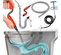 EAAGHK Juego de 2 Desatascador Tuberias, Cable Desatascador Tuberias de 5m+ Desatascador Tuberias a Presion 2m, Alambre Desatascador Tuberias de Acero al Carbono para Baño de Cocina