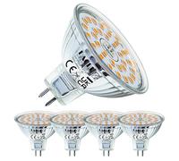 EACLL Bombillas LED GU5.3 Blanco Cálido, 6W Equivalente 50W MR16 Halógena, Pack de 4, Focos Sin Parpadeo AC/DC 12V, 2700K 450 Lúmenes 120 ° Spotlight, Lámpara Reflectora No Regulable