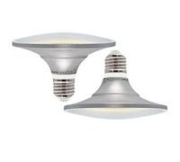 EACLL E27 LED UFO Bombillas 4000 K 15 W equivalente Halógeno 120 W, lote de 2, 1300 lúmenes, blanco neutro, CA 230 V, sin parpadeo, ángulo de difusión 120°, no Dimmabl Court PAR38 Ø122 x H85 mm