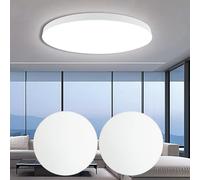 EACLL Plafon LED Techo, Lampara Techo, Ø30CM 24W 6000K, 2 Unidad, 2700LM, IP44 Blanca Fría, Redondo Blanco Plafones para Techo Led, No Regulable, Para dormitorio baño sala de estar cocina