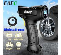 EAFC Compresor de aire portátil de 120W, bomba inflable inalámbrica, inflador de neumáticos para coche, bicicleta, balones, motocicleta, luces LED, cargador UBS