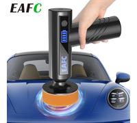 EAFC-pulidor de coche inalámbrico de mano, máquina de encerado, herramienta eléctrica para limpieza de carrocería de coche, reparación de encerado Negro