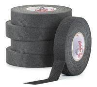 Ealyder Tape 5 Piezas de Cinta de Tela Negra, 19mm x 17m, Cinta Adhesiva de Tela Para Tejidos, Cinta Aislante Negra, Ideal Para Aislar y Agrupar Cables de Manera Segur