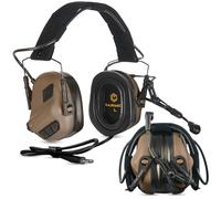 EARMOR M32 PLUS - Auriculares tácticos para casco, auriculares con cancelación de ruido con micrófono para disparar y cazar, chaqueta Nato TP120, coyote