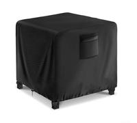 EaseSunny Cubierta para cuenco de fuego de 32 x 32 pulgadas, tela impermeable cuadrada con dobladillo ajustable para chimenea al aire libre y mesa de patio para todas las estaciones (210D)