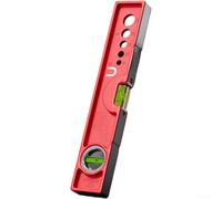 EaseSunny Herramienta de nivel de aluminio sólido de 30 cm de alta precisión para nivel de burbuja con imanes fuertes para superficies de metal, hogar, bricolaje, construcción, rojo (300 mm)