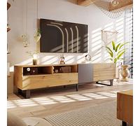 Easexcy 180 cm de largo x 38 cm de ancho x 50 cm de alto. Mueble de TV moderno con vetas de madera de 180 cm (color mader negro)