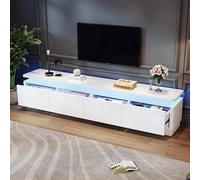 Easexcy Armario de TV de 180 x 34 x 40 cm, color blanco brillante y brillante, combinación de mesa de café y mueble de TV adecuado para televisores de 75/80 pulgadas (1)