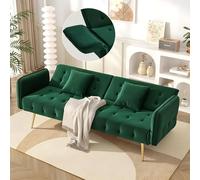 Easexcy Green - Sofá cama multifuncional de 178 cm con respaldo ajustable, funda de terciopelo suave y gran área para dormir