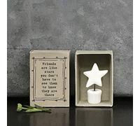 East of India Mini Matchbox - Friends Are Like Stars You Don't Have to See Them to Know They Are There | Regalo de Recuerdo de Porcelana | Regalo de buzón para Amigos