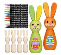 Easter Bunny Figurine - Wooden Bunny Decoration, Seasonal Decoration, Holiday Doll To Paint For Teens Adults Craft Lovers | Art Teachers Home Gatherings School Projects Mantel Office Living Rooms