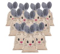 Easter Burlap Tote Bag, Bunny Ears Tote, Burlap Drawstring Bag, Easter Favor Bag, Bunny Ears Favor Pouch, Easter Party Pouch 10.2 x 7.9 inches / 26 x 20 cm For Weddings, Baby Showers