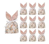 Easter Candy Bags - 9.06 pulgadas Plush Bunny Ear Bags | 10 Pack Drawstring Goody Bag, Party Favor Pouches for Holiday Birthday, Wedding Celebration, Family Gathering and Treat Gift Giving