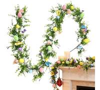 Easter Garland Mantle, 6 pies, diseño artístico de color verde, larga primavera, acento para vacaciones, PE Vine Reutilizable, foliage, Decorative String with Leaves, Party Table Mantle Use for