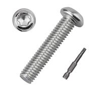 EASTLO Tornillos de cabeza de botón Torx M8-1,25 x 35 mm con broca T40 de 50 mm, pernos de accionamiento de acero inoxidable 304 18-8, anticorrosivos y antitiras, 12 piezas