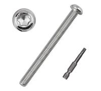 EASTLO Tornillos de cabeza de botón Torx M8-1,25 x 60 mm con broca T40 de 50 mm, pernos de accionamiento de acero inoxidable 304 18-8, anticorrosivos y antitiras, 10 piezas