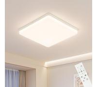 EASY EAGLE Lampara Techo Regulable con Mando a Distancia, 48W 4800LM Ø30cm | 3000K-6500K Plafon LED Techo, Plafones para Techo Cuadrada para Dormitorio Cocina Baño Salon Oficina