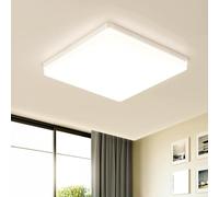EASY EAGLE LED Lámpara de Techo 48W 4800LM Moderna Cuadrada Plafón Luz Led 3000K Lámpara Panel Impermeable para Baño Sala Dormitorio Cocina Oficina Comedor Ø30CM