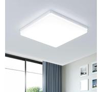 EASY EAGLE LED Lámpara de Techo 48W 4800LM Moderna Cuadrada Plafón Luz Led 6500K Lámpara Panel Impermeable para Baño Sala Dormitorio Cocina Oficina Comedor Ø30CM