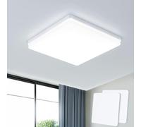EASY EAGLE LED Lámpara de Techo 48W 4800LM Moderna Cuadrada Plafón Luz Led 6500K Lámpara Panel Impermeable para Baño Sala Dormitorio Cocina Oficina Comedor Ø30CM (Pack of 2)