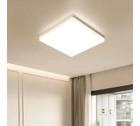 EASY EAGLE Plafon LED Techo Cuadrado 24W, Lampara Downlight Panel Superficie 3000K, 2400LM Plafones Luz Moderna Delgada para Dormitorio Sala de Estar Cocina Balcón Pasillo Oficina, Ø18CM