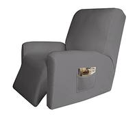 Easy-Going 4 Fundas elásticas de Microfibra para sillón reclinable, de Elastano, Antideslizante, Suave, Protector de Muebles Lavable con Parte Inferior elástica Antideslizante para sillón reclinable