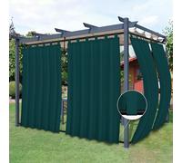 Easy-Going - Cortinas exterior para patio, presilla superior desmontable, resiste viento e intemperie, cabaña, porche, pérgola, cenador, presilla inferior, 2 paneles, 137 x 213 cm (an x la), turquesa