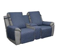 Easy-Going Funda de sofá biplaza reclinable con Consola, Funda de sofá Reversible para Sala de Estar, Funda de sofá Dividida para Cada Asiento con Correas elásticas para niños, Perros, Mascotas (2