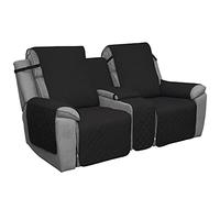 Easy-Going Funda de sofá biplaza reclinable con Consola, Funda de sofá Reversible para Sala de Estar, Funda de sofá Dividida para Cada Asiento con Correas elásticas para niños, Perros, Mascotas (2
