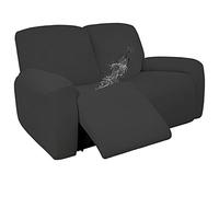 Easy-Going Funda de sofá reclinable 100% Impermeable Doble, Funda elástica de 6 Piezas con Bolsillo, Funda de sofá Jacquard de 2 plazas, Lavable a Prueba de Fugas (sofá biplaza, Gris Oscuro)