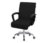 Easy-Going Funda Reversible para Silla de Oficina, Resistente al Agua, Funda Suave para Silla para Ordenador, con Hebilla Antideslizante para sillón o Silla sin reposabrazos (Grande, Negro/Beis)