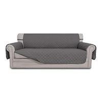 Easy-Going - Funda Reversible para sofá de 3 plazas, Protege contra Perros, Gatos y Otros Animales, Resistente al Agua, con Varillas de Espuma y Correas elásticas, Gris/Gris