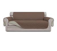 Easy-Going Funda Reversible para sofá, Resistente al Agua, con Varillas de Espuma y Correas elásticas, Protector de Muebles para Mascotas, niños, Perros, Gatos (sofá, marrón/Beige)