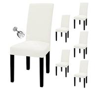 Easy-Going Juego de 6 Fundas para sillas de Comedor 100% Impermeables, Fundas elásticas de Jacquard para sillas Parson, extraíbles y Lavables, para el hogar, Restaurante, Banquete (Grande, Color